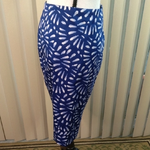 The Limited , Blue Patterned Skirt - Picture 3 of 4